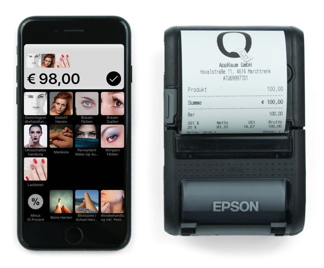 QuickBon iPhone Kassensystem für Kosmetik-Studios